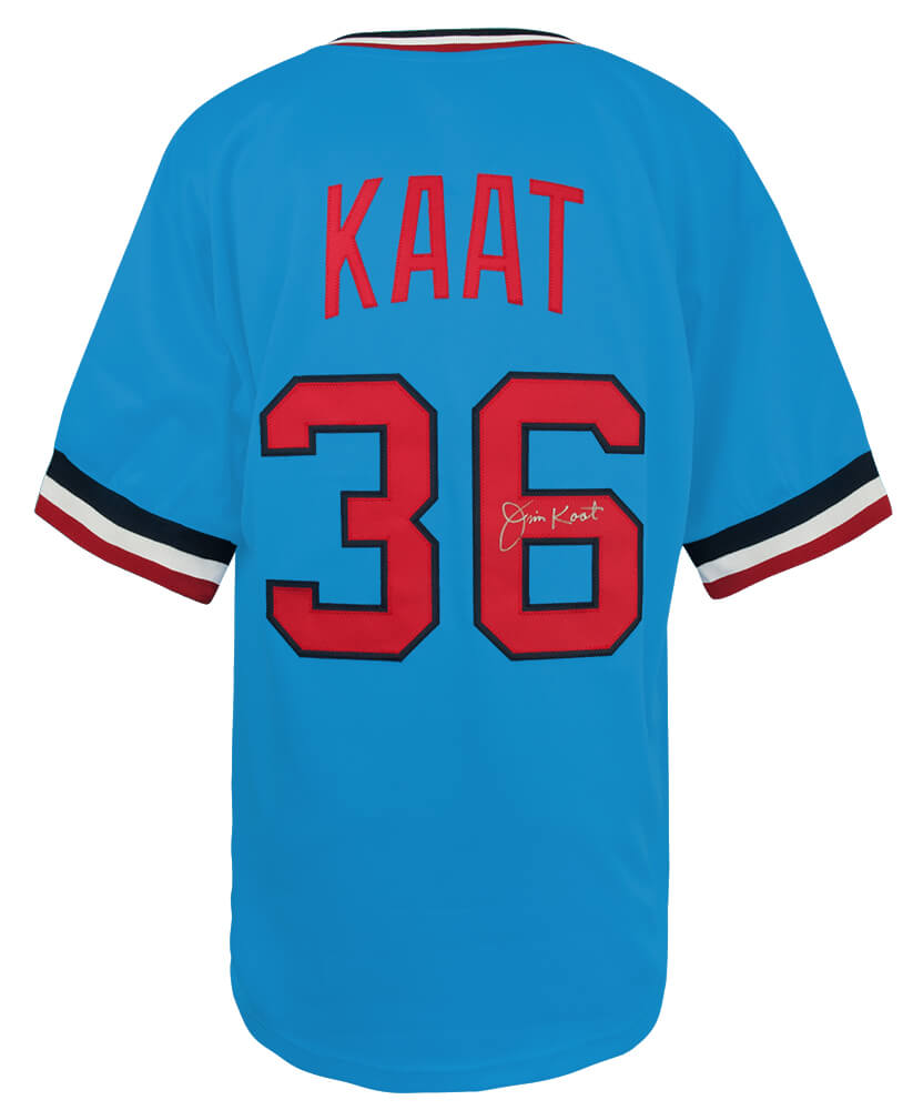 Jim Kaat Signed Baby Blue Throwback Custom Baseball Jersey - KAAJRY100 - Jim Kaat Signed Baby Blue Throwback Custom Baseball Jersey product image