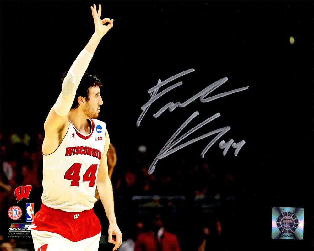 Frank Kaminsky Signed Wisconsin Badgers Three Fingers Raised In Air 8x10 Photo - KAM08P213 - Frank Kaminsky Signed Wisconsin Badgers Three Fingers Raised In Air 8x10 Photo product image