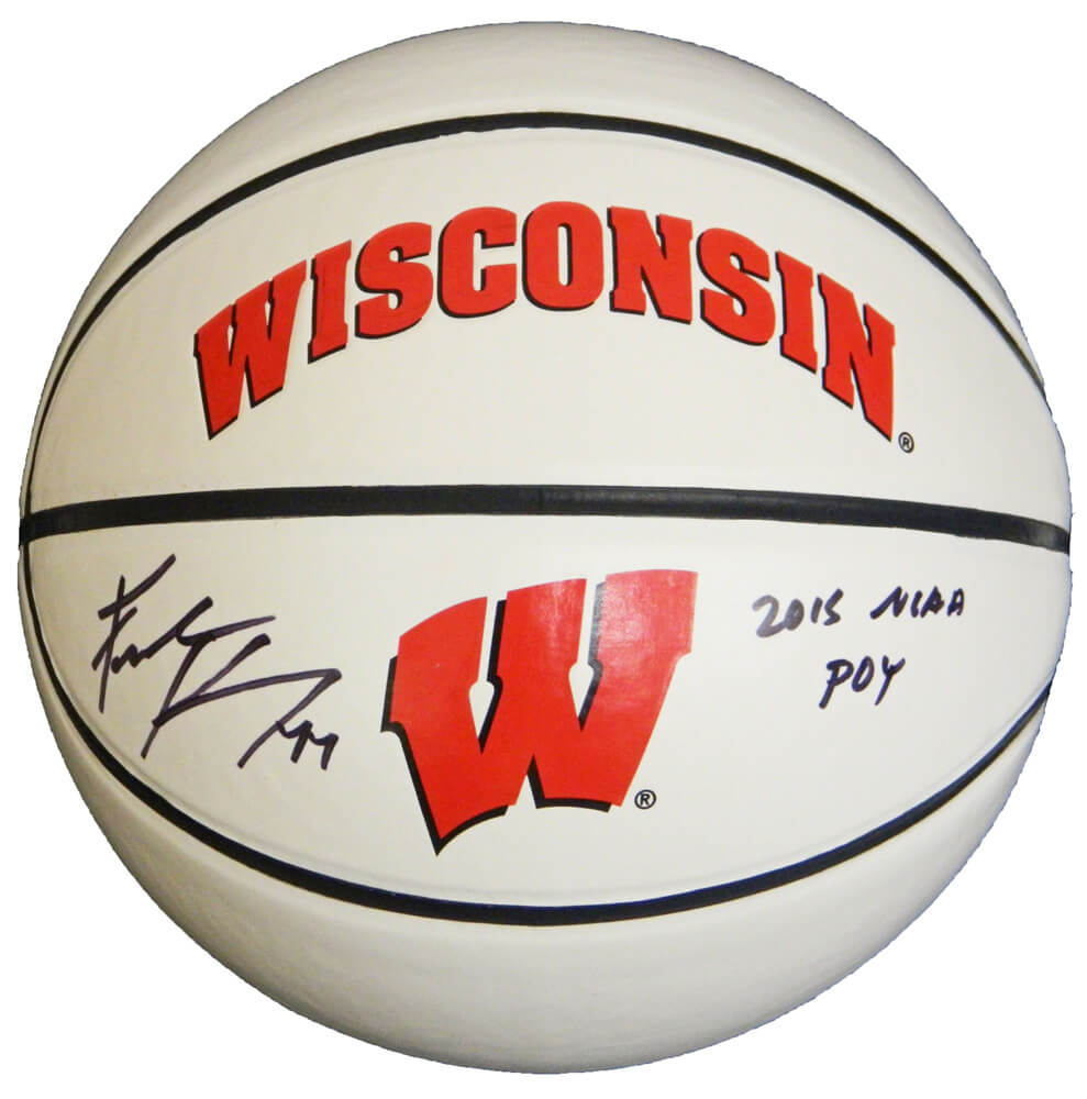 Frank Kaminsky Signed Wisconsin Badgers GameMaster White Logo Basketball w/2015 NCAA POY - KAMBSK217 - Frank Kaminsky Signed Wisconsin Badgers GameMaster White Logo Basketball w/2015 NCAA POY product image