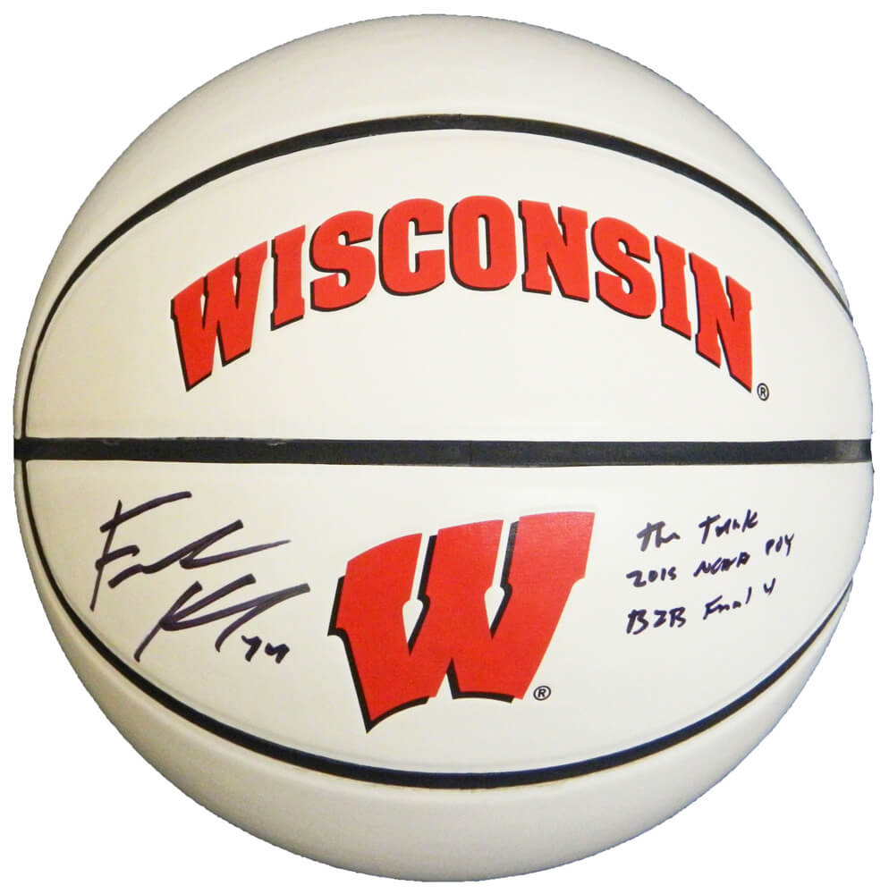 Frank Kaminsky Signed Wisconsin Badgers GameMaster White Logo Basketball w/Tank, 2015 POY, B2B Final 4 - KAMBSK218 - Frank Kaminsky Signed Wisconsin Badgers GameMaster White Logo Basketball w/Tank, 2015 POY, B2B Final 4 product image