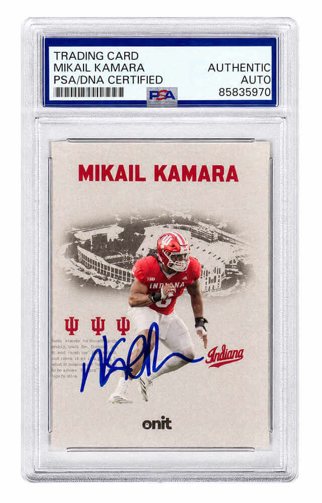 Mikail Kamara Signed Indiana Hoosiers 2025 Onit Vestige Insert Football Card #VS-7 - (PSA Encapsulated) - KAMCAR302 - Mikail Kamara Signed Indiana Hoosiers 2025 Onit Vestige Insert Football Card #VS-7 - (PSA Encapsulated) product image