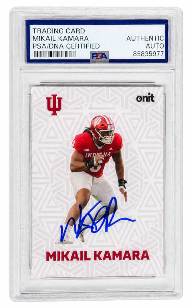 Mikail Kamara Signed Indiana Hoosiers 2025 Onit Football Card #F-12 - (PSA Encapsulated) - KAMCAR303 - Mikail Kamara Signed Indiana Hoosiers 2025 Onit Football Card #F-12 - (PSA Encapsulated) product image
