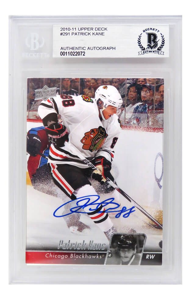 Patrick Kane Signed Chicago Blackhawks 2010-11 Upper Deck Card #291 - (Beckett) - KANCAR402 - Patrick Kane Signed Chicago Blackhawks 2010-11 Upper Deck Card #291 - (Beckett) product image