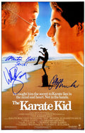 Ralph Macchio, William Zabka & Martin Kove Triple Signed The Karate Kid 11x17 Movie Poster w/Johnny, Sensei - KARPST502 - Ralph Macchio, William Zabka & Martin Kove Triple Signed The Karate Kid 11x17 Movie Poster w/Johnny, Sensei product image