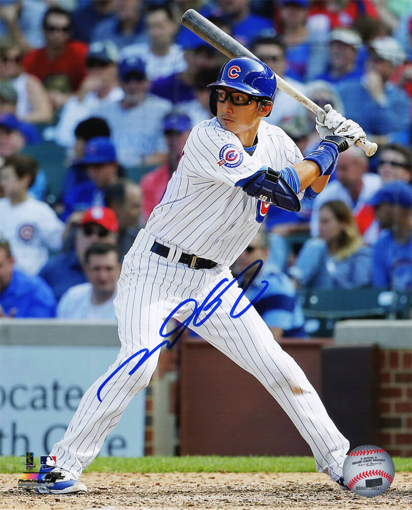 Munenori Kawasaki Signed Chicago Cubs Batting Action 8x10 Photo - KAW08P100 - Munenori Kawasaki Signed Chicago Cubs Batting Action 8x10 Photo product image