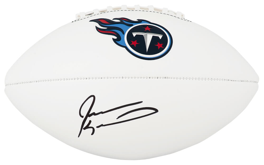 Jevon Kearse Signed Tennessee Titans Logo Franklin White Football - KEAFTB303 - Jevon Kearse Signed Tennessee Titans Logo Franklin White Football product image