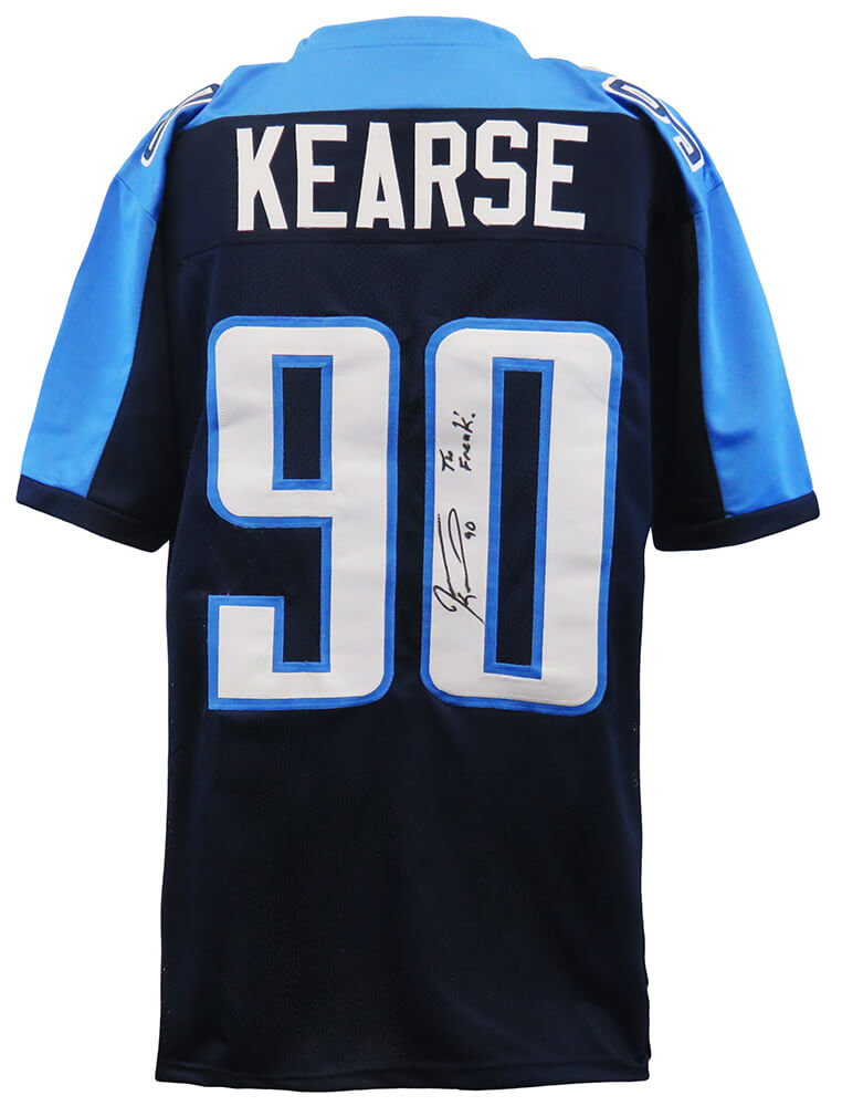 Jevon Kearse Signed Blue Custom Football Jersey w/The Freak - KEAJRY301 - Jevon Kearse Signed Blue Custom Football Jersey w/The Freak product image