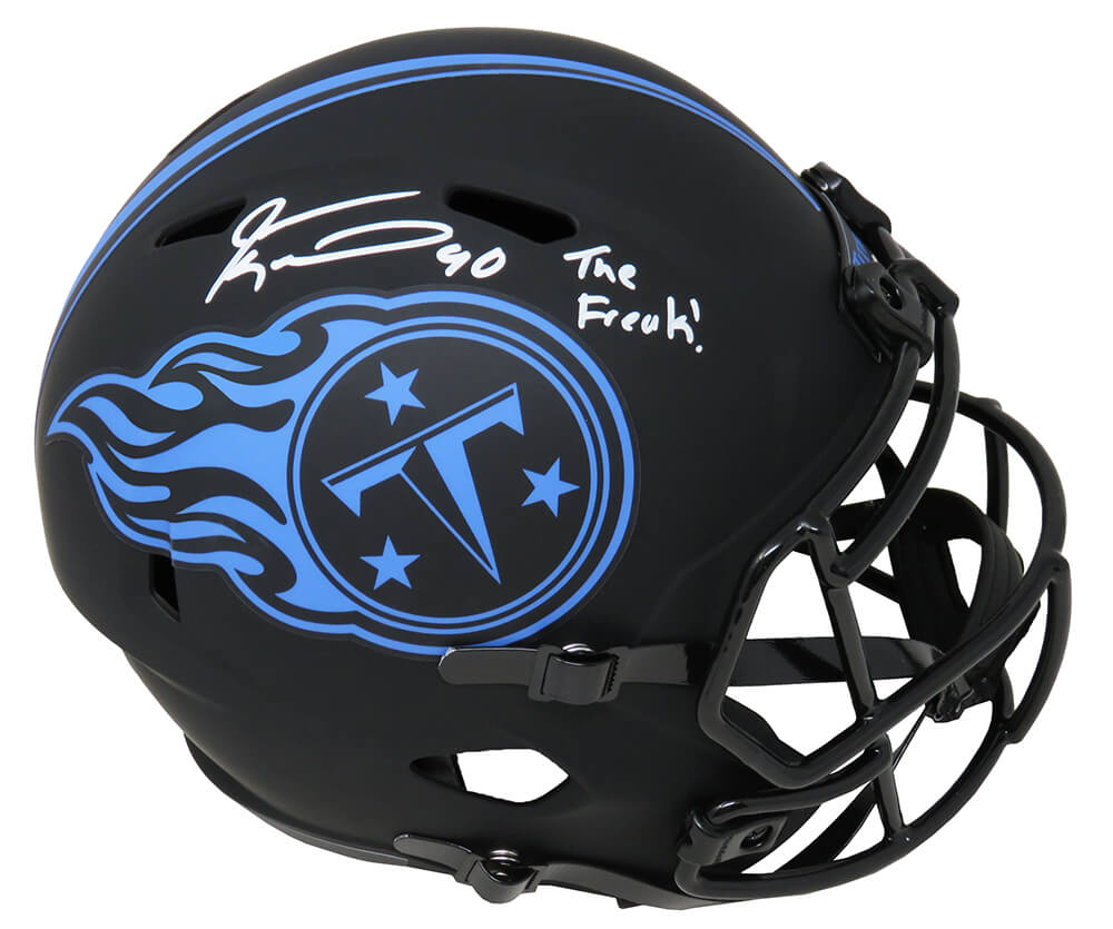 Jevon Kearse Signed Tennessee Titans Eclipse Black Matte Riddell Full Size Speed Replica Helmet w/The Freak - KEAREP304 - Jevon Kearse Signed Tennessee Titans Eclipse Black Matte Riddell Full Size Speed Replica Helmet w/The Freak product image