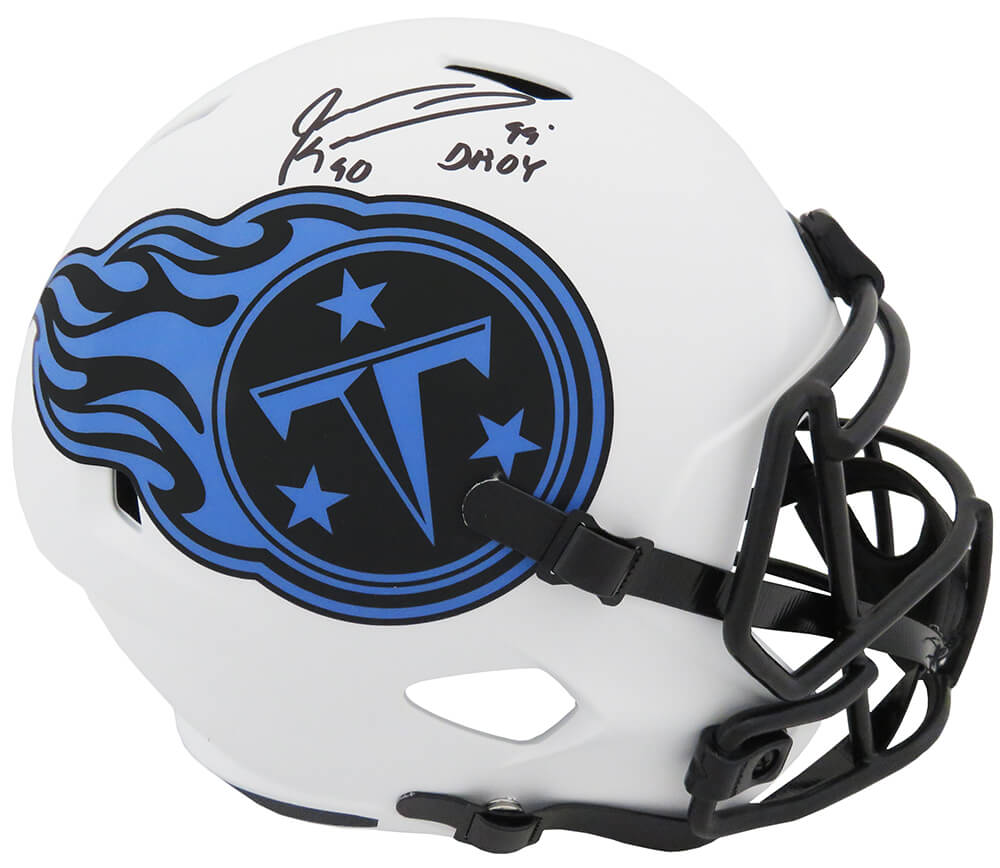Jevon Kearse Signed Tennessee Titans Lunar Eclipse Riddell Full Size Speed Replica Helmet w/99 DROY - KEAREP308 - Jevon Kearse Signed Tennessee Titans Lunar Eclipse Riddell Full Size Speed Replica Helmet w/99 DROY product image