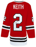 Duncan Keith Signed Red Custom Long Sleeve Hockey Jersey - KEIJRY403 - Duncan Keith Signed Red Custom Long Sleeve Hockey Jersey product image