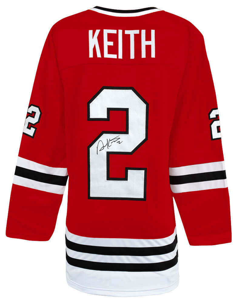 Duncan Keith Signed Red Custom Long Sleeve Hockey Jersey - KEIJRY403 - Duncan Keith Signed Red Custom Long Sleeve Hockey Jersey product image