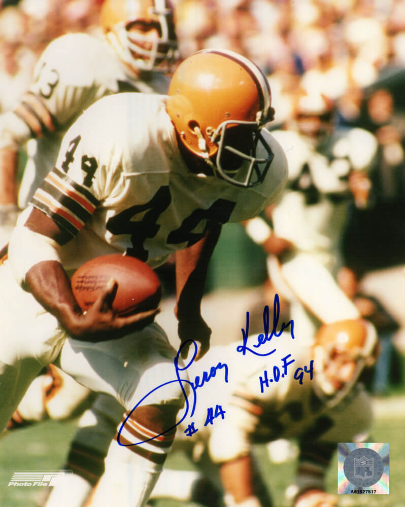 Leroy Kelly Signed Browns Action 8x10 Photo w/HOF'94 - KEL08P300 - Leroy Kelly Signed Browns Action 8x10 Photo w/HOF'94 product image