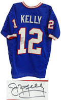 Jim Kelly Signed Blue Throwback Custom Jersey - KELJRY300 - Jim Kelly Signed Blue Throwback Custom Jersey product image