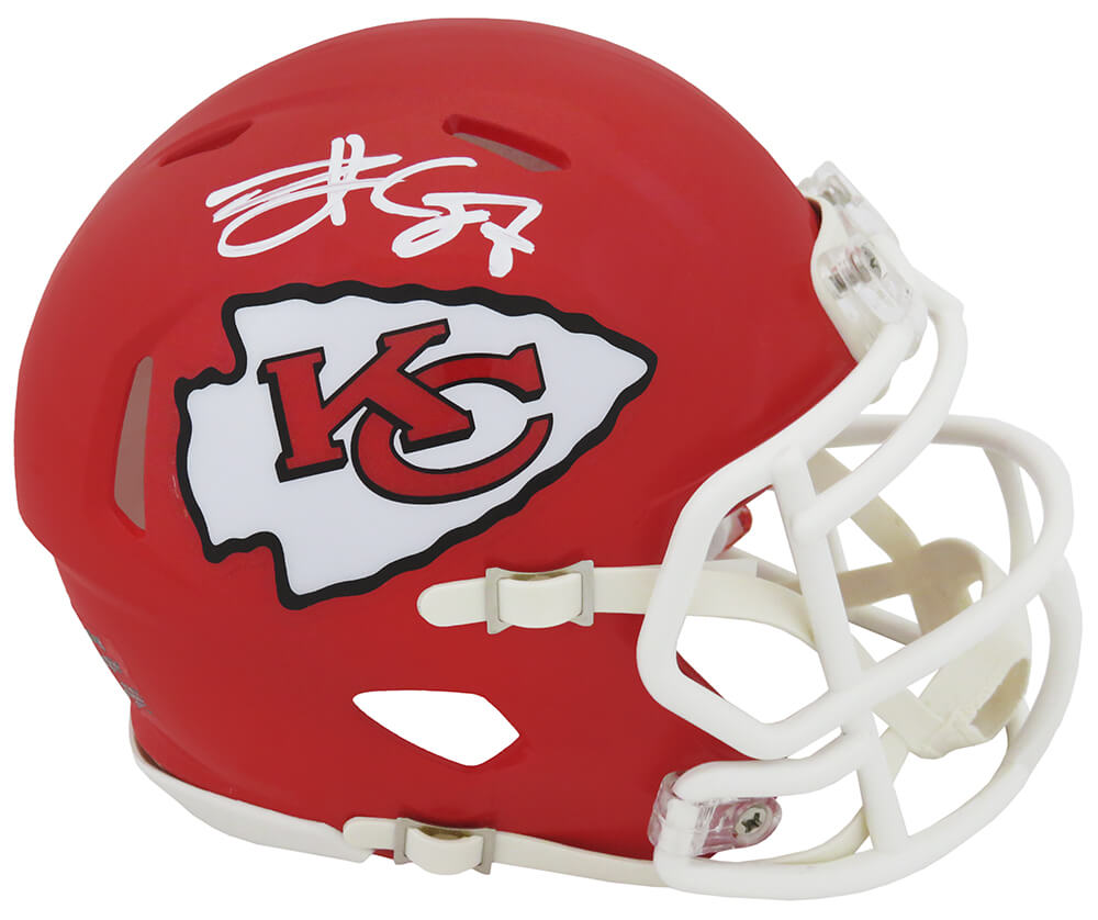 Travis Kelce Signed Kansas City Chiefs Riddell Speed Mini Helmet - KELMIN310 - Travis Kelce Signed Kansas City Chiefs Riddell Speed Mini Helmet product image