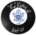 Red Kelly Signed Maple Leafs Logo Hockey Puck w/HOF'69 - KELPUC400 - Red Kelly Signed Maple Leafs Logo Hockey Puck w/HOF'69 product image