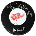 Red Kelly Signed Red Wings Logo Hockey Puck w/HOF'69 - KELPUC401 - Red Kelly Signed Red Wings Logo Hockey Puck w/HOF'69 product image