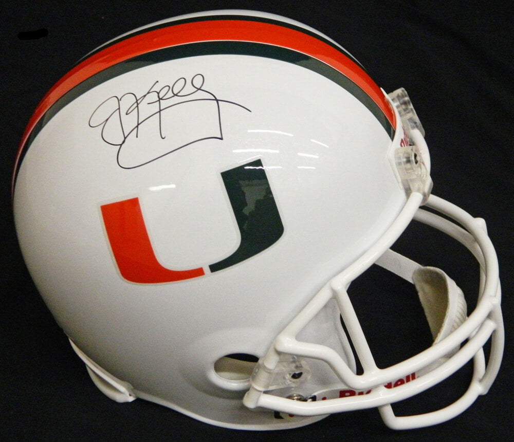 Jim Kelly Signed University of Miami Hurricanes Riddell Full Size Replica Helmet - KELREP303 - Jim Kelly Signed University of Miami Hurricanes Riddell Full Size Replica Helmet product image