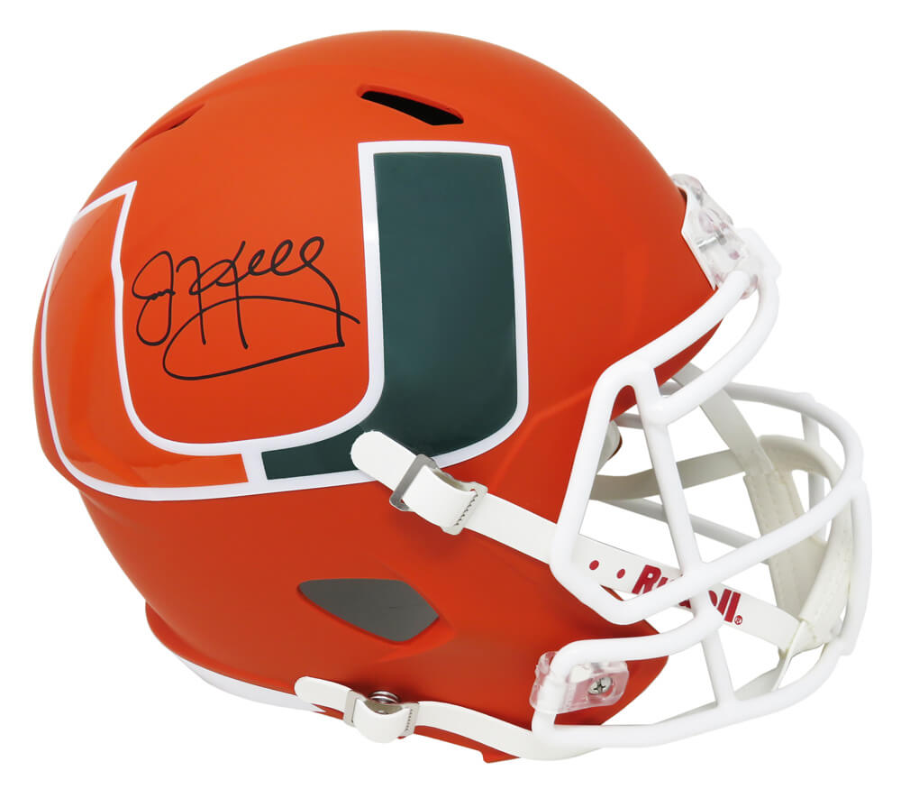 Jim Kelly Signed Miami Hurricanes AMP Alternate Series Riddell Speed Full Size Replica Helmet - KELREP306 - Jim Kelly Signed Miami Hurricanes AMP Alternate Series Riddell Speed Full Size Replica Helmet product image