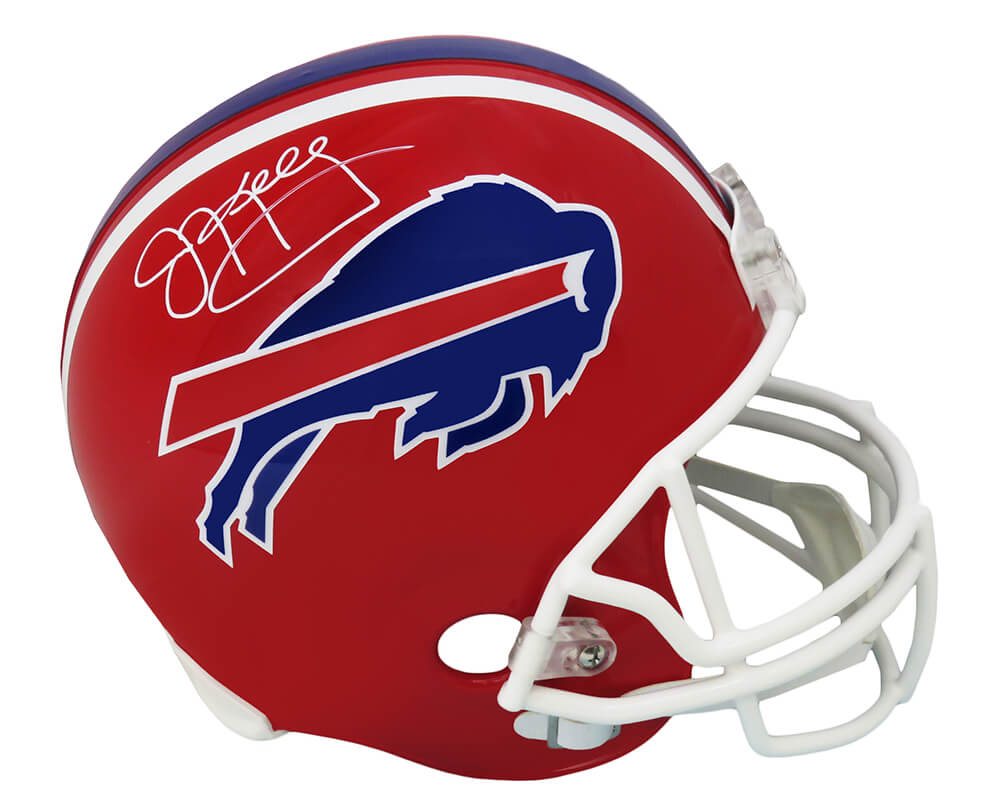 Jim Kelly Signed Bills Throwback Riddell Full Size Replica Helmet - KELREP307 - Jim Kelly Signed Bills Throwback Riddell Full Size Replica Helmet product image
