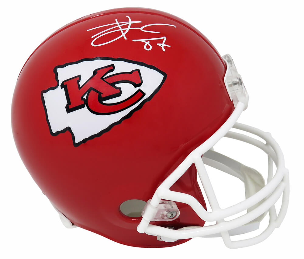 Travis Kelce Signed Kansas City Chiefs Riddell Full Size Replica Helmet - KELREP330 - Travis Kelce Signed Kansas City Chiefs Riddell Full Size Replica Helmet product image