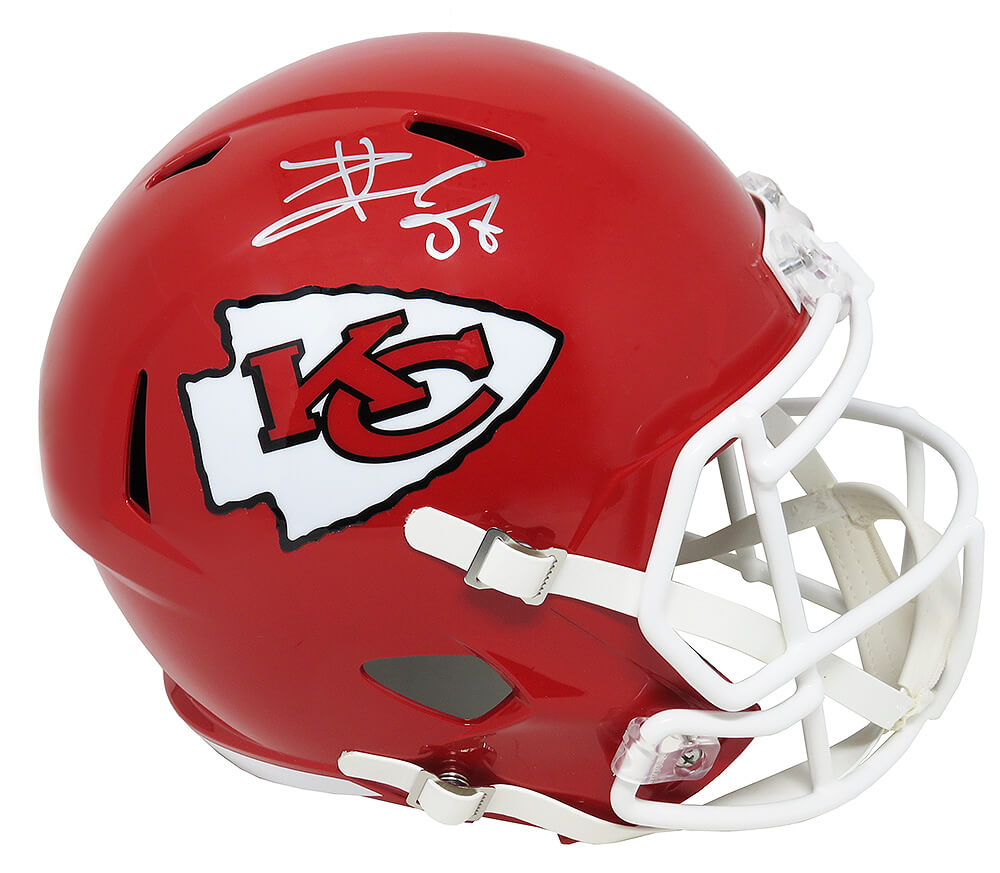 Travis Kelce Signed Kansas City Chiefs Riddell Full Size Speed Replica Helmet - KELREP334 - Travis Kelce Signed Kansas City Chiefs Riddell Full Size Speed Replica Helmet product image