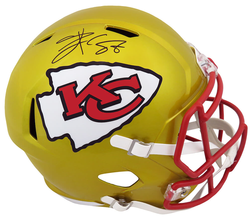 Travis Kelce Signed Kansas City Chiefs FLASH Riddell Speed Full Size Replica Helmet - KELREP336 - Travis Kelce Signed Kansas City Chiefs FLASH Riddell Speed Full Size Replica Helmet product image