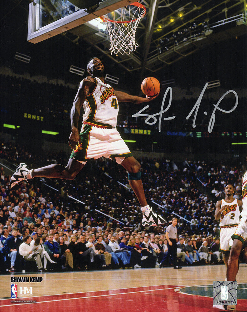 Shawn Kemp Signed Supersonics Ball In Hand Action 8x10 Photo - KEM08P201 - Shawn Kemp Signed Supersonics Ball In Hand Action 8x10 Photo product image