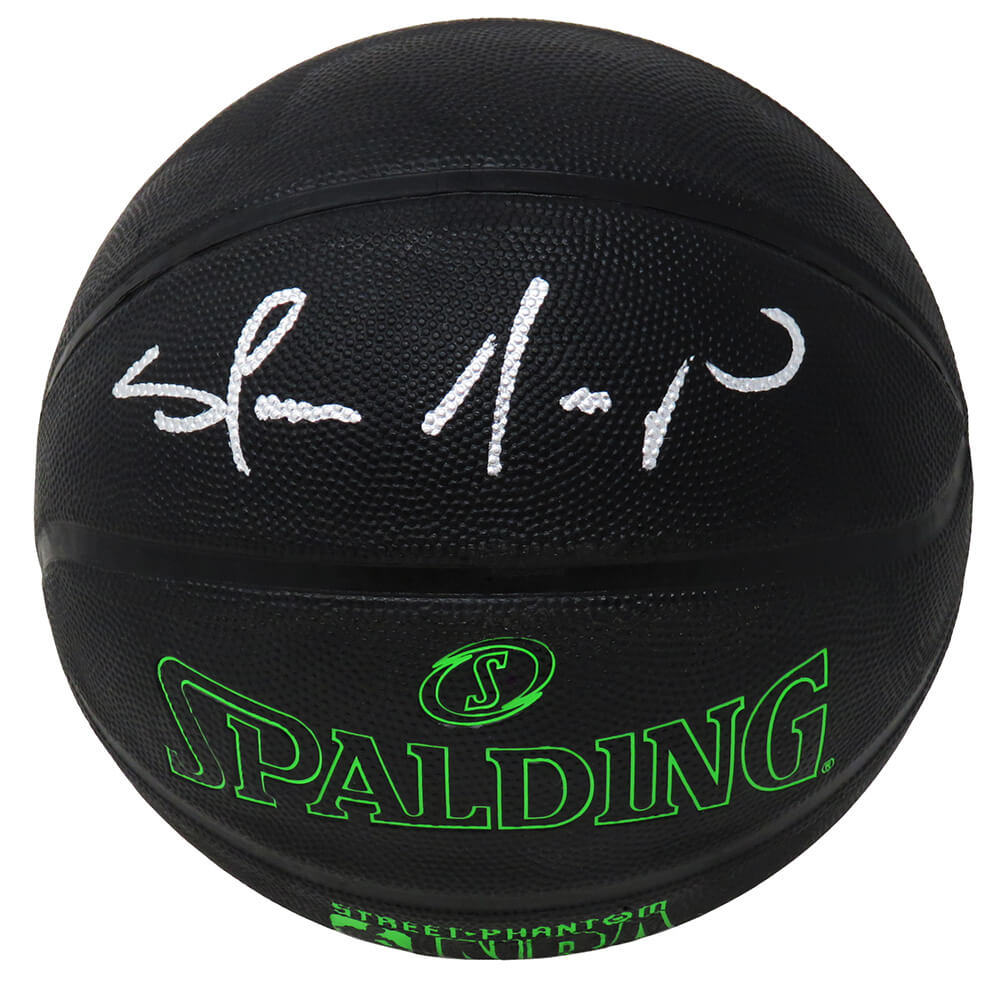 Shawn Kemp Signed Spalding Phantom Black With Green Lettering NBA Basketball - KEMBSK202 - Shawn Kemp Signed Spalding Phantom Black With Green Lettering NBA Basketball product image
