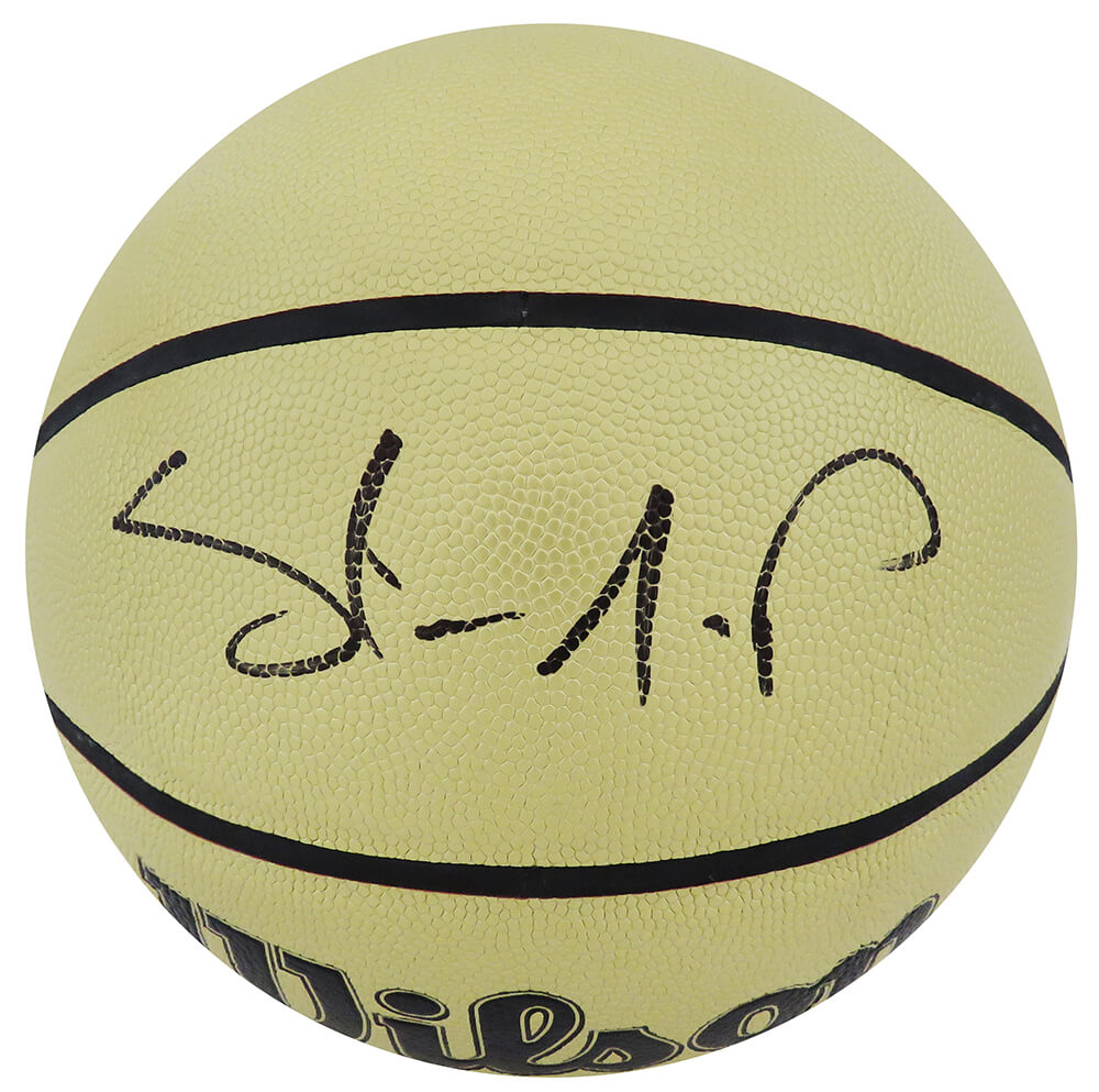 Shawn Kemp Signed Wilson Gold NBA Basketball - KEMBSK205 - Shawn Kemp Signed Wilson Gold NBA Basketball product image