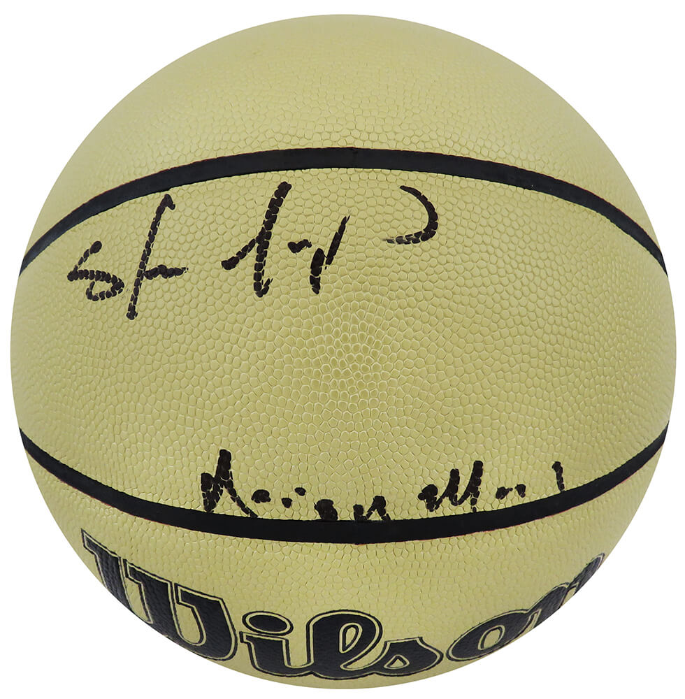 Shawn Kemp Signed Wilson Gold NBA Basketball w/Reign Man - KEMBSK206 - Shawn Kemp Signed Wilson Gold NBA Basketball w/Reign Man product image