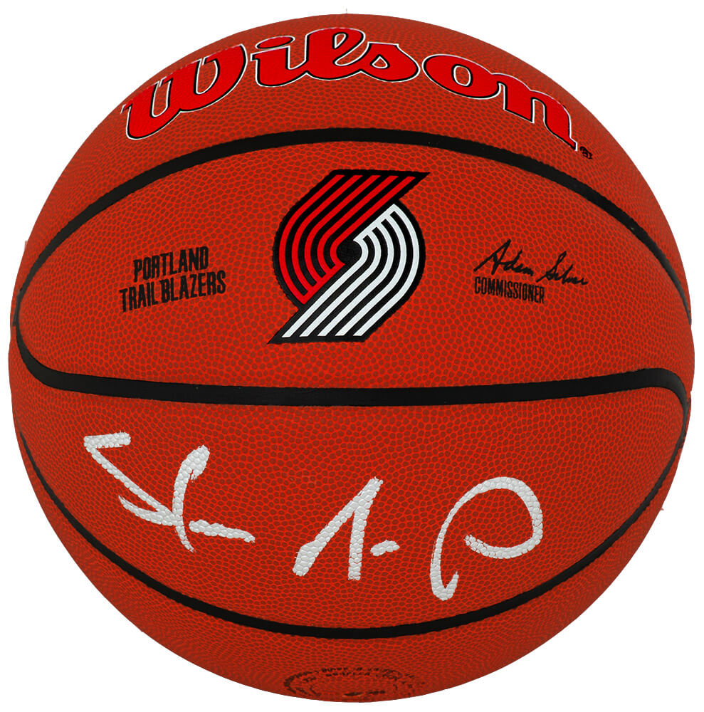 Shawn Kemp Signed Portland Trailblazers Logo Wilson NBA Basketball - KEMBSK210 - Shawn Kemp Signed Portland Trailblazers Logo Wilson NBA Basketball product image