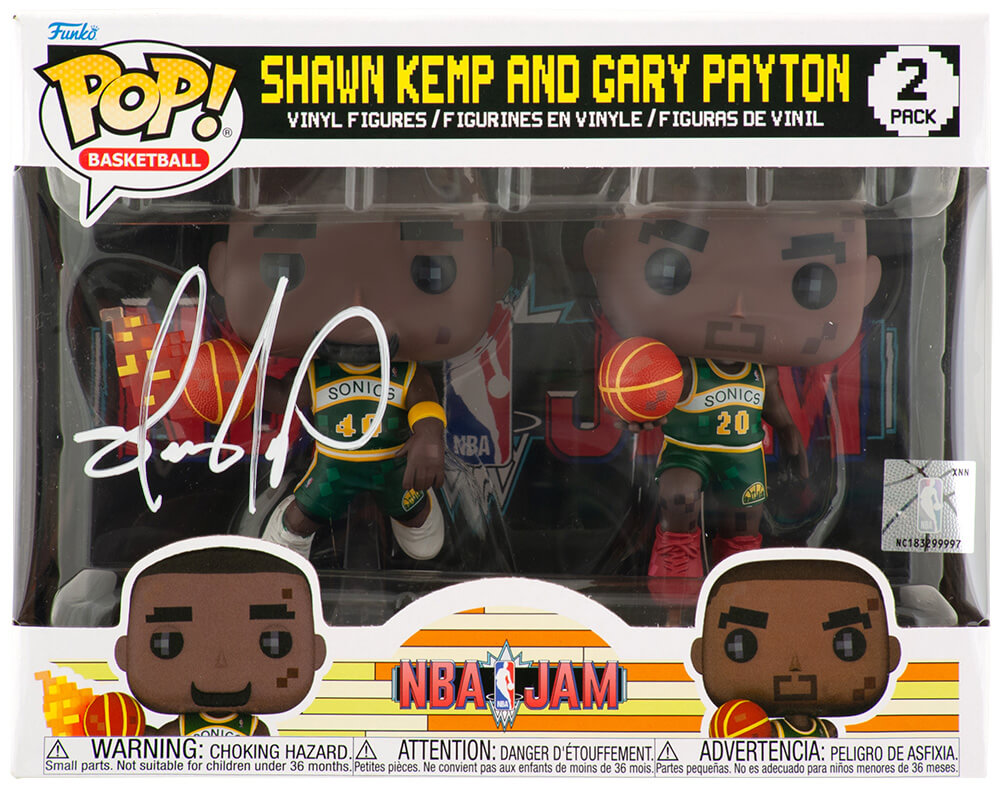 Shawn Kemp Signed Seattle Supersonics NBA Jams with Gary Payton 2-Pack Funko Pop Doll - KEMFUN202 - Shawn Kemp Signed Seattle Supersonics NBA Jams with Gary Payton 2-Pack Funko Pop Doll product image