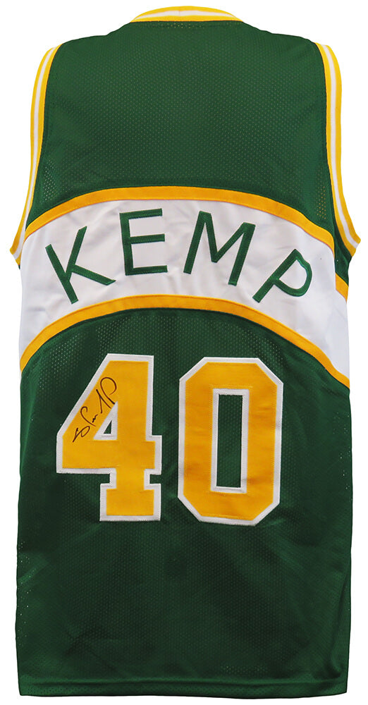 Shawn Kemp Signed Green Throwback Custom Basketball Jersey - KEMJRY200 - Shawn Kemp Signed Green Throwback Custom Basketball Jersey product image