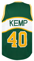 Shawn Kemp Signed Green T/B Custom Basketball Jersey - KEMJRY201 - Shawn Kemp Signed Green T/B Custom Basketball Jersey product image