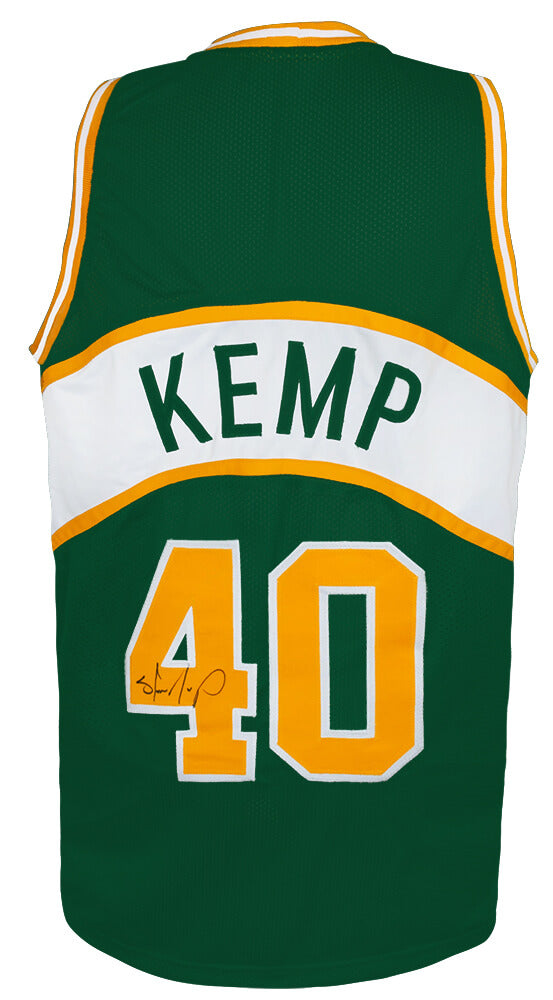 Shawn Kemp Signed Green Custom Basketball Jersey - KEMJRY202 - Shawn Kemp Signed Green Custom Basketball Jersey product image