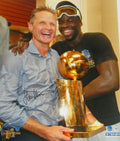 Steve Kerr Signed Golden State Warriors Holding 2017 NBA Champs Trophy With Draymond Green 16x20 Photo - KER16P207 - Steve Kerr Signed Golden State Warriors Holding 2017 NBA Champs Trophy With Draymond Green 16x20 Photo product image