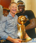 Steve Kerr Signed Warriors 2017 NBA Champs Holding Trophy With Draymond Green 16x20 Photo w/Strength In Numbers - KER16P208 - Steve Kerr Signed Warriors 2017 NBA Champs Holding Trophy With Draymond Green 16x20 Photo w/Strength In Numbers product image