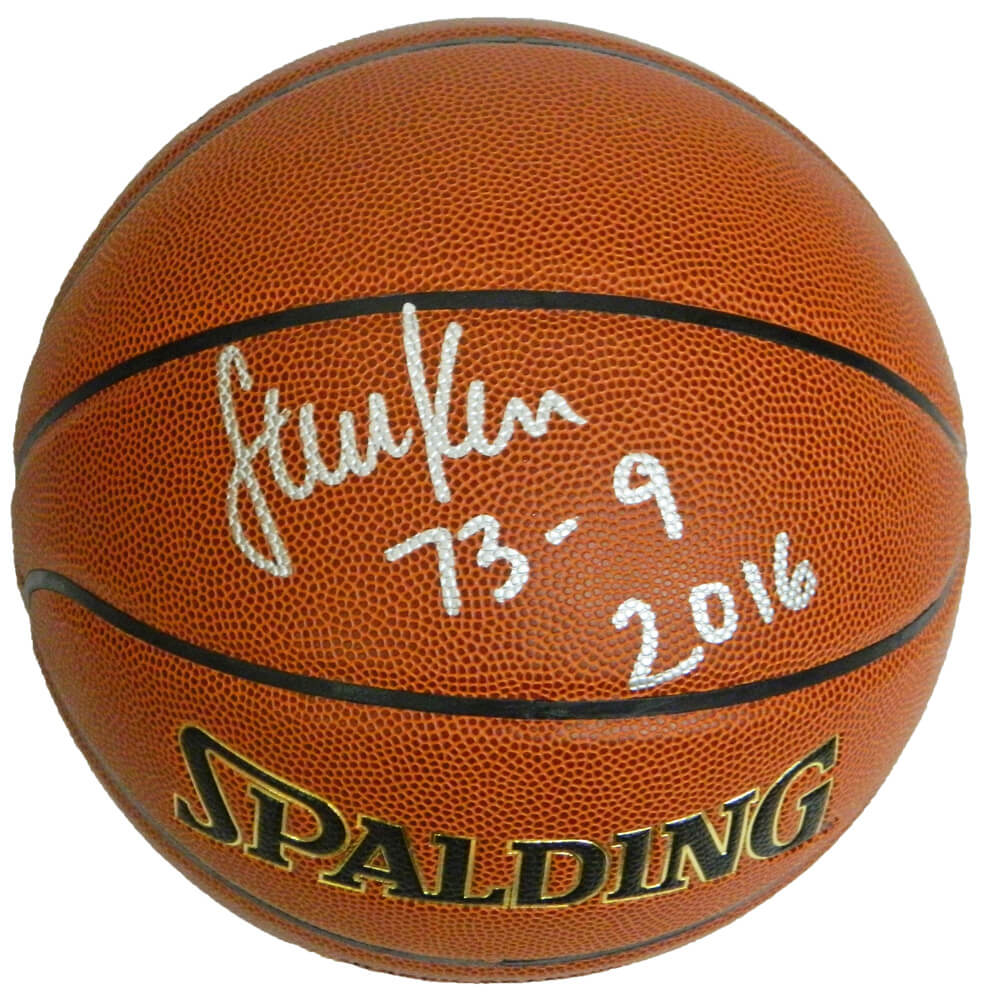 Steve Kerr Signed Spalding NBA Indoor/Outdoor Basketball w/73-9, 2016 - KERBSK205 - Steve Kerr Signed Spalding NBA Indoor/Outdoor Basketball w/73-9, 2016 product image
