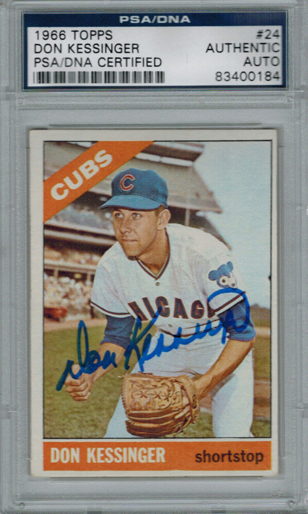 Don Kessinger Signed Cubs 1966 Topps Rookie Card #24 - PSA/DNA - KESCAR100 - Don Kessinger Signed Cubs 1966 Topps Rookie Card #24 - PSA/DNA product image