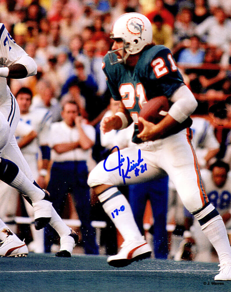 Jim Kiick Signed Miami Dolphins Action 8x10 Photo w/17-0 - KII08P300 - Jim Kiick Signed Miami Dolphins Action 8x10 Photo w/17-0 product image