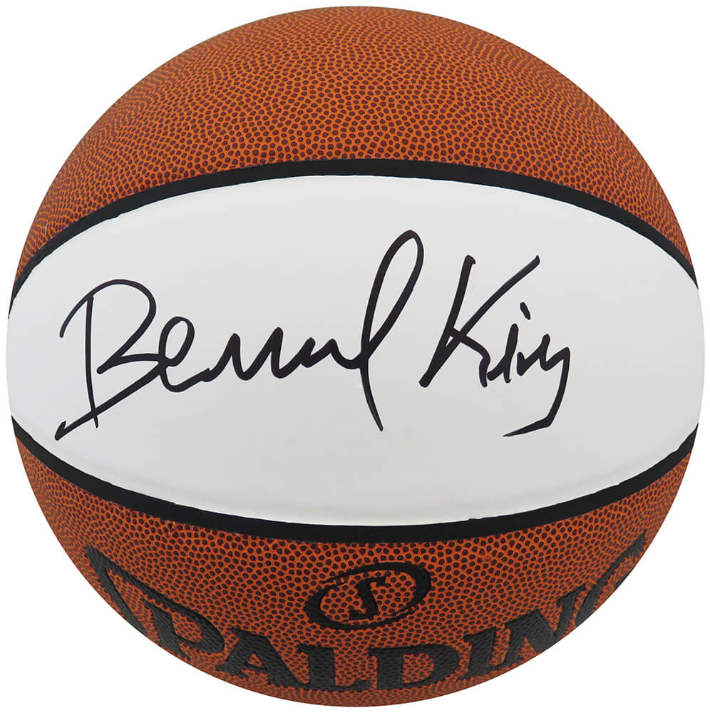 Bernard King Signed Spalding White Panel Full Size Basketball - KINBSK211 - Bernard King Signed Spalding White Panel Full Size Basketball product image