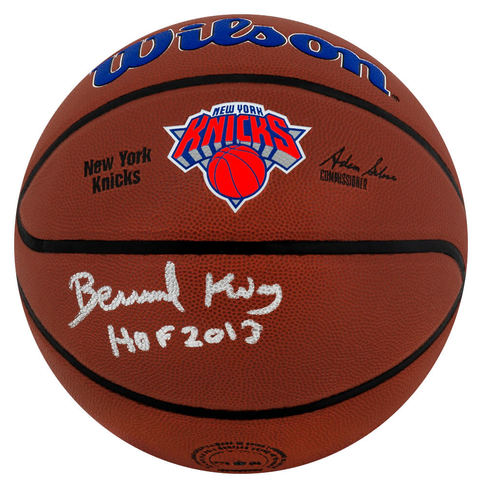 Bernard King Signed Wilson New York Knicks Brown Logo NBA Basketball w/HOF 2013 - KINBSK214 - Bernard King Signed Wilson New York Knicks Brown Logo NBA Basketball w/HOF 2013 product image