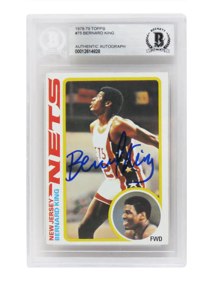 Bernard King Signed New York Knicks 1978-79 Topps Rookie Card #75 (Beckett Encapsulated) - KINCAR200 - Bernard King Signed New York Knicks 1978-79 Topps Rookie Card #75 (Beckett Encapsulated) product image