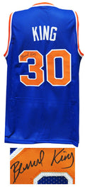 Bernard King Signed Blue Throwback Custom Basketball Jersey - KINJRY200 - Bernard King Signed Blue Throwback Custom Basketball Jersey product image