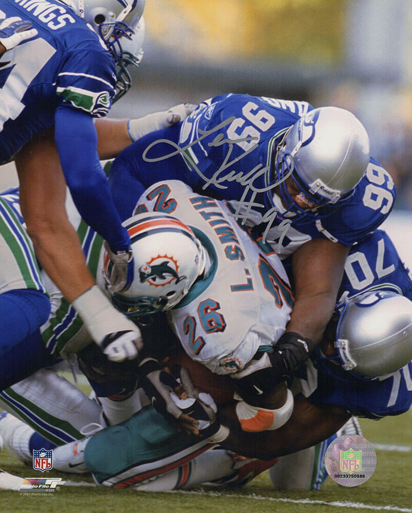 Levon Kirkland Signed Seattle Seahawks Tackle Action vs Dolphins 8x10 Photo - KIR08P305 - Levon Kirkland Signed Seattle Seahawks Tackle Action vs Dolphins 8x10 Photo product image