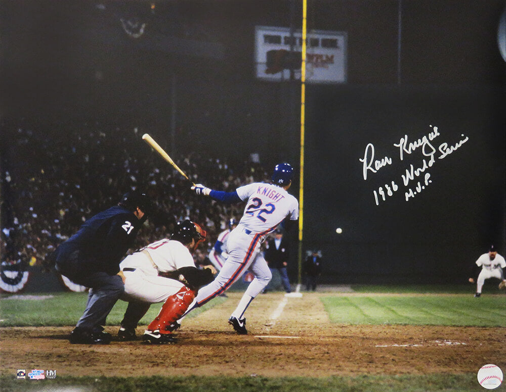 Ray Knight Signed New York Mets 1986 World Series Batting Action 16x20 Photo w/1986 World Series MVP - KNI16P100 - Ray Knight Signed New York Mets 1986 World Series Batting Action 16x20 Photo w/1986 World Series MVP product image