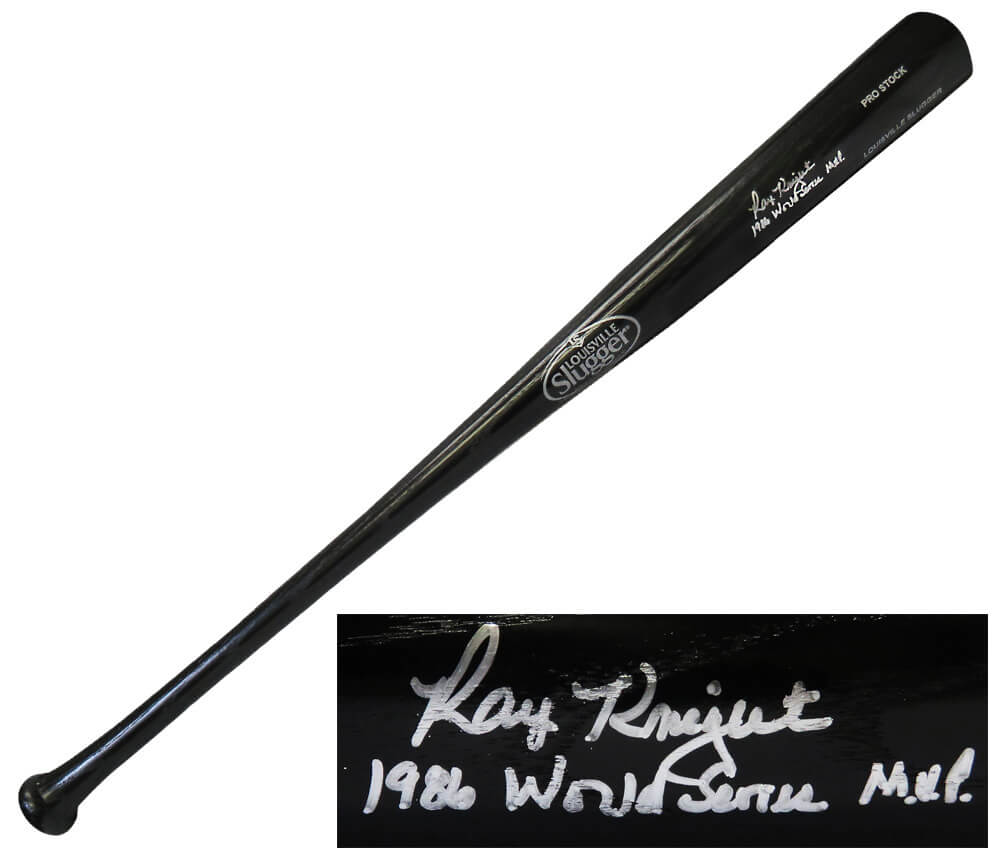 Ray Knight Signed Louisville Slugger Pro Stock Black Baseball Bat w/1986 World Series MVP - KNIBAT100 - Ray Knight Signed Louisville Slugger Pro Stock Black Baseball Bat w/1986 World Series MVP product image