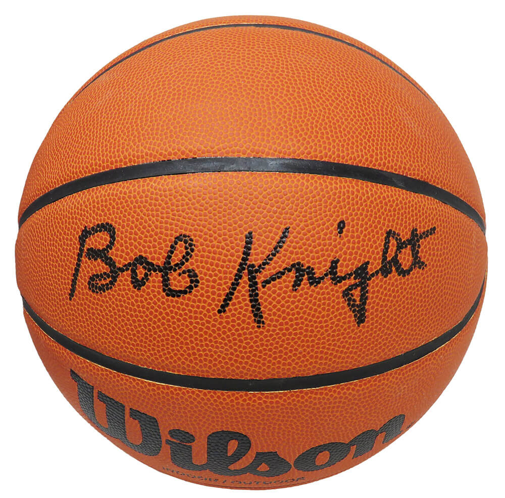 Bobby Knight Signed Wilson NCAA College Basketball (In Black) - KNIBSK218 - Bobby Knight Signed Wilson NCAA College Basketball (In Black) product image