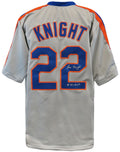 Ray Knight Signed Grey Custom Baseball Jersey w/86 WS MVP - KNIJRY100 - Ray Knight Signed Grey Custom Baseball Jersey w/86 WS MVP product image