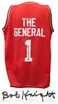 Bobby Knight Signed Red Throwback Custom "The General" Basketball Jersey - KNIJRY202 - Bobby Knight Signed Red Throwback Custom "The General" Basketball Jersey product image